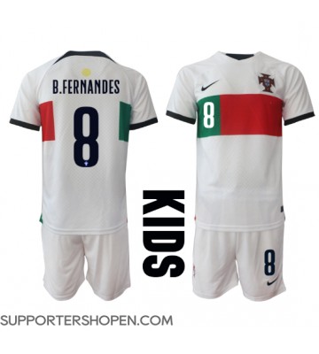 Portugal Bruno Fernandes #8 Bortatröja Barn VM 2022 Kortärmad (+ korta byxor)